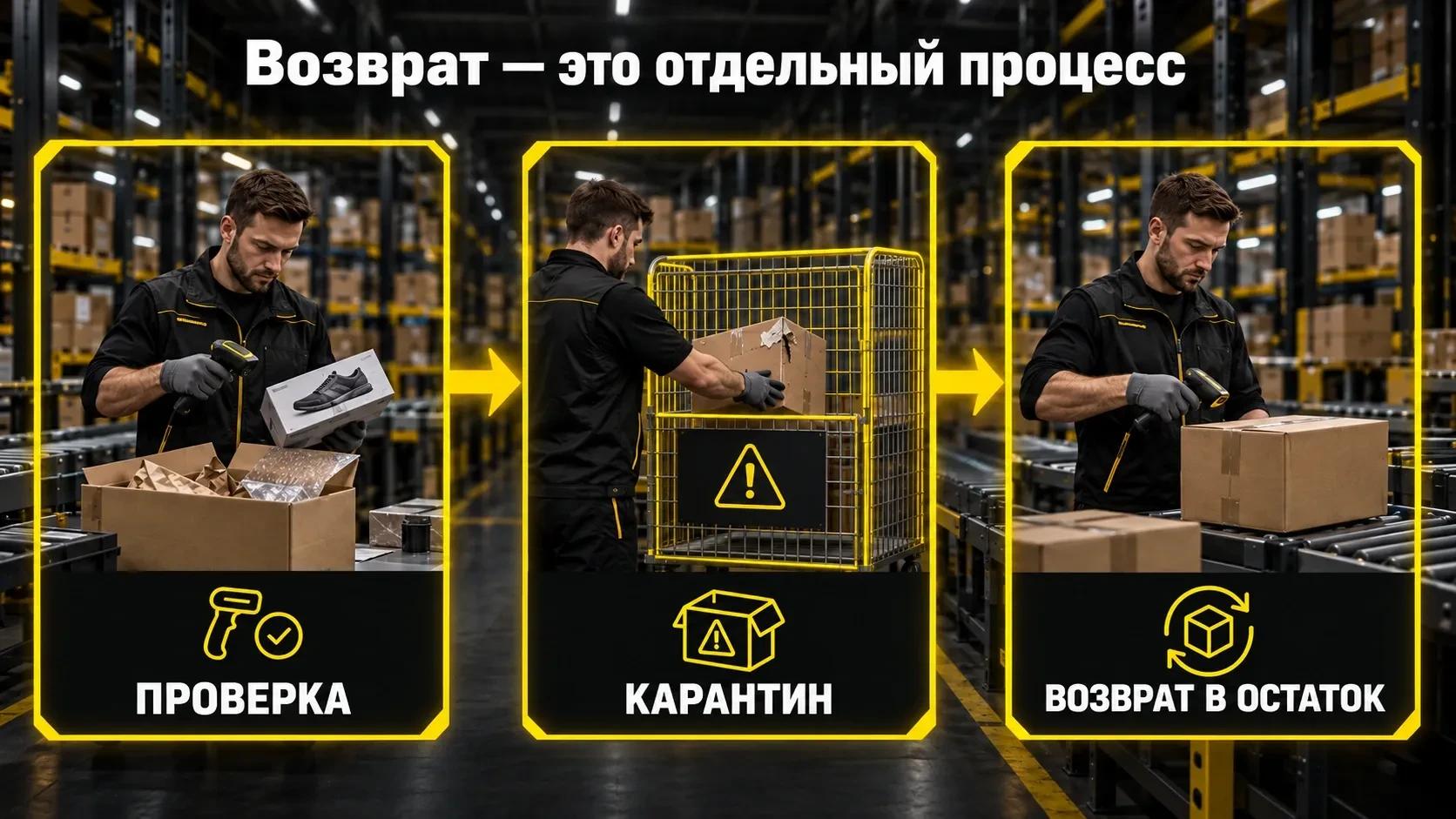 Проверка, карантин и повторная обработка возвращенного маркированного товара.
