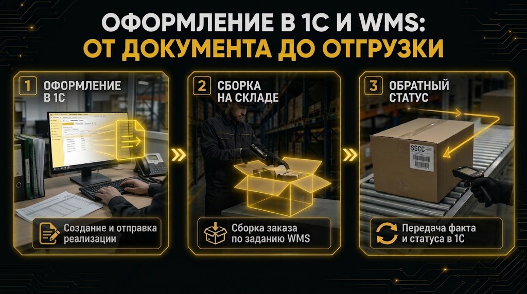 Оформление в 1С и WMS: от документа до отгрузки