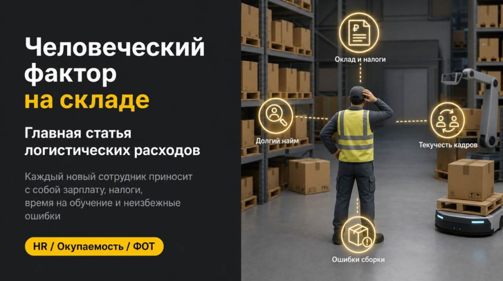 Сколько стоит WMS и за сколько окупается: расчёт окупаемости через персонал склада на базе 50 человек